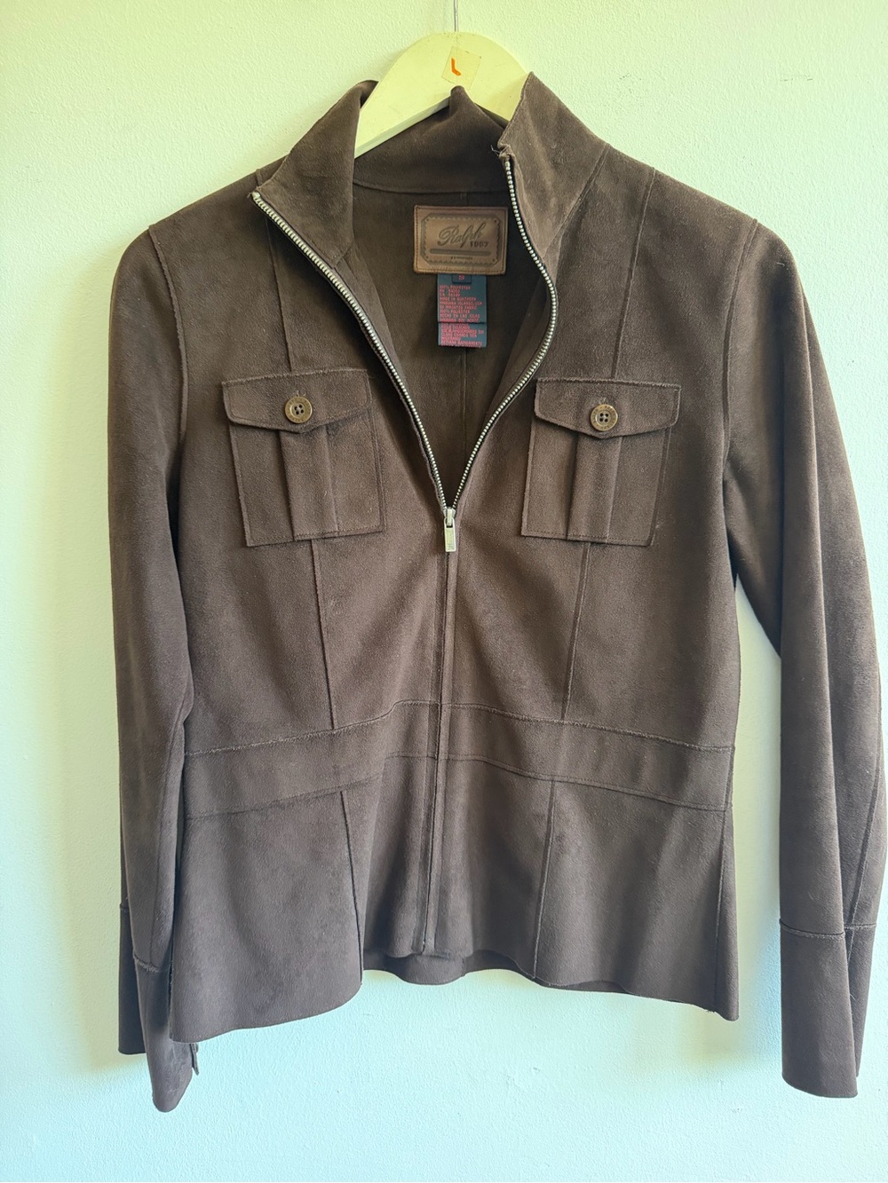 Women’s Ralph Lauren Brown Suede Zip-Front Jacket size S